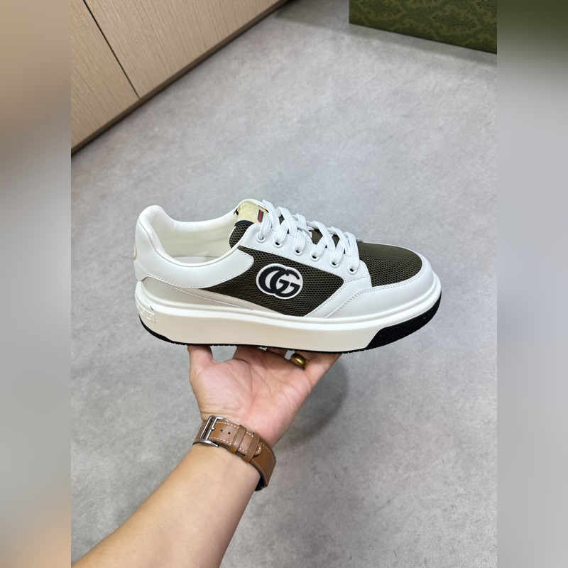 [Gucci]古馳 -高端品質(zhì) 原單·休閑運動鞋 -鞋面： 納帕小牛皮、品牌網(wǎng)帆