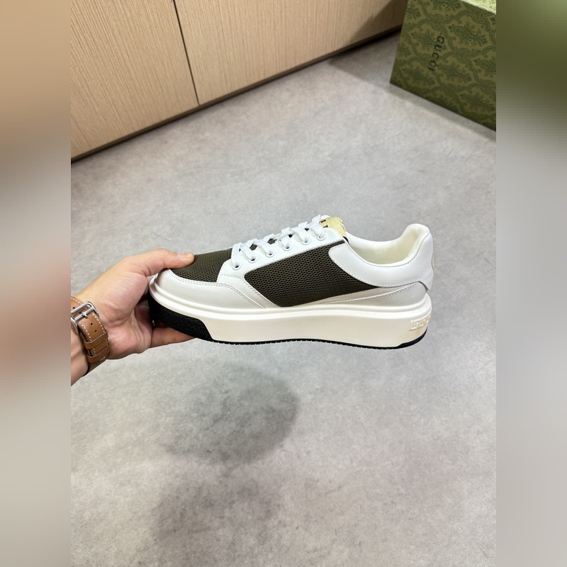 [Gucci]古馳 -高端品質(zhì) 原單·休閑運動鞋 -鞋面： 納帕小牛皮、品牌網(wǎng)帆