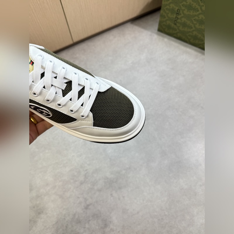 [Gucci]古馳 -高端品質(zhì) 原單·休閑運動鞋 -鞋面： 納帕小牛皮、品牌網(wǎng)帆