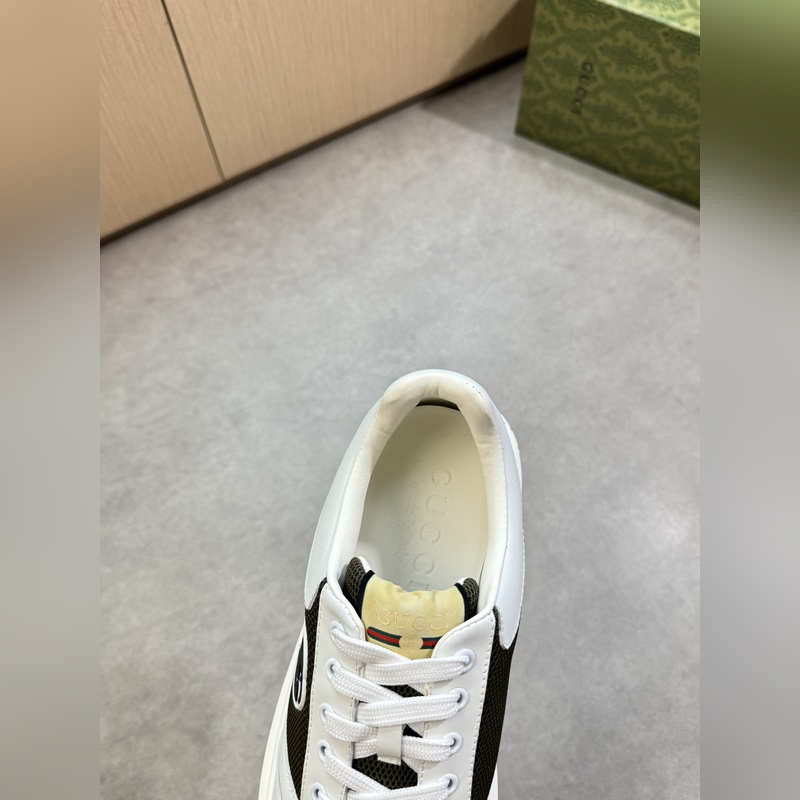 [Gucci]古馳 -高端品質(zhì) 原單·休閑運動鞋 -鞋面： 納帕小牛皮、品牌網(wǎng)帆