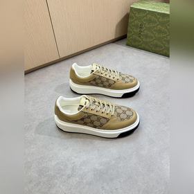 [Gucci]古馳 -高端品質(zhì) 原單·休閑運動鞋 -鞋面： 納帕小牛皮、品牌圖騰
