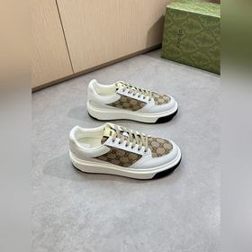[Gucci]古馳 -高端品質(zhì) 原單·休閑運動鞋 -鞋面： 納帕小牛皮、品牌圖騰