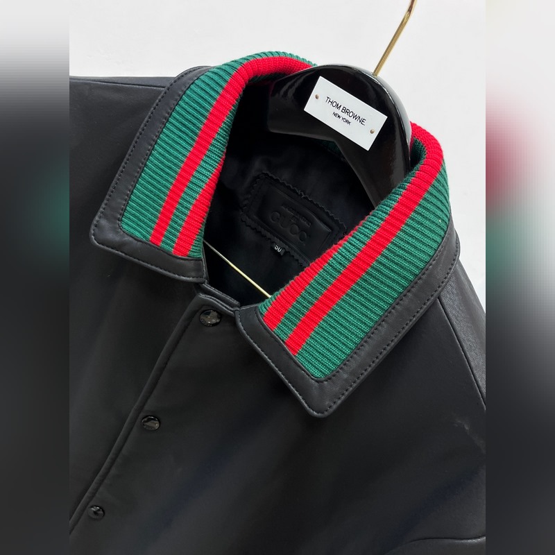 Gucci男士綿羊皮翻領夾克：意式風骨的不朽雕塑 當晨曦掠過佛羅倫薩老橋的弧線