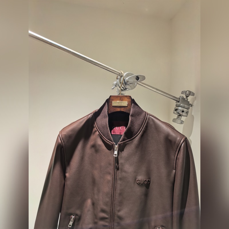 Gucci秋冬新品羊皮夾克 進口羊皮制作 還原 YB 質感超給力 秒殺市場版 胸