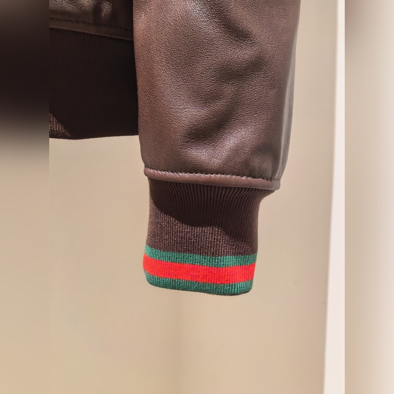 Gucci秋冬新品羊皮夾克 進口羊皮制作 還原 YB 質感超給力 秒殺市場版 胸