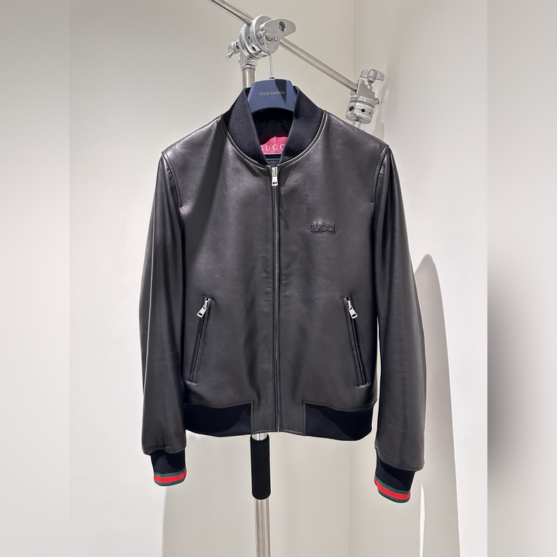 Gucci秋冬新品羊皮夾克 進口羊皮制作 還原 YB 質(zhì)感超給力 秒殺市場版 胸