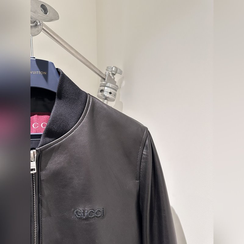 Gucci秋冬新品羊皮夾克 進口羊皮制作 還原 YB 質(zhì)感超給力 秒殺市場版 胸