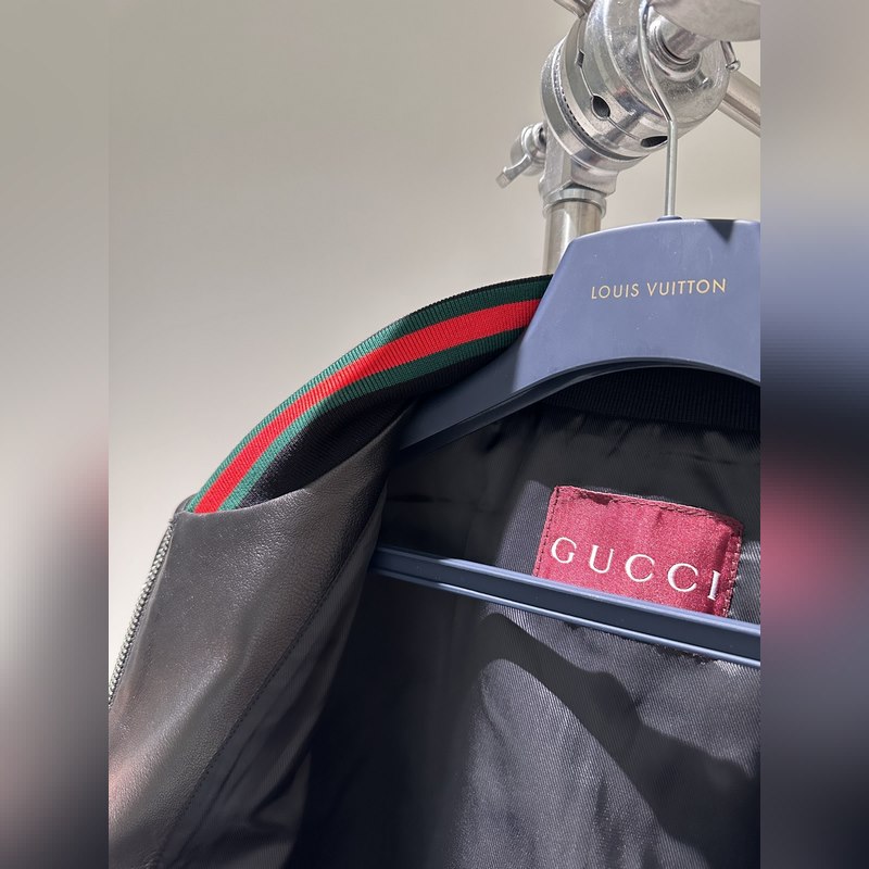 Gucci秋冬新品羊皮夾克 進口羊皮制作 還原 YB 質(zhì)感超給力 秒殺市場版 胸