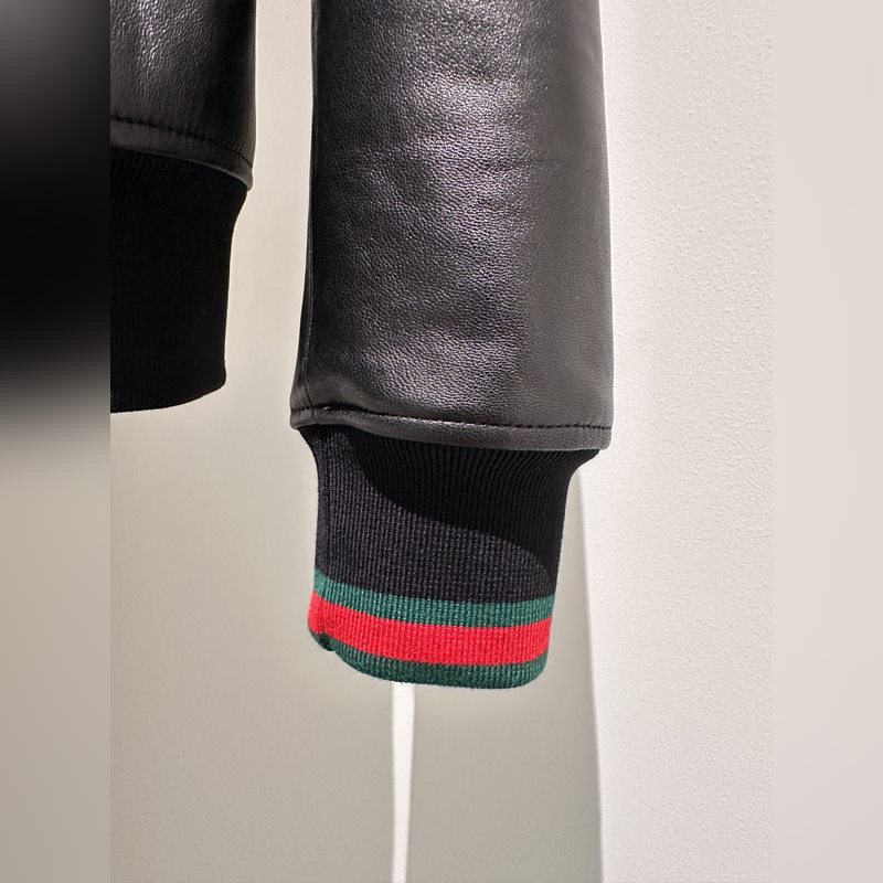 Gucci秋冬新品羊皮夾克 進口羊皮制作 還原 YB 質(zhì)感超給力 秒殺市場版 胸