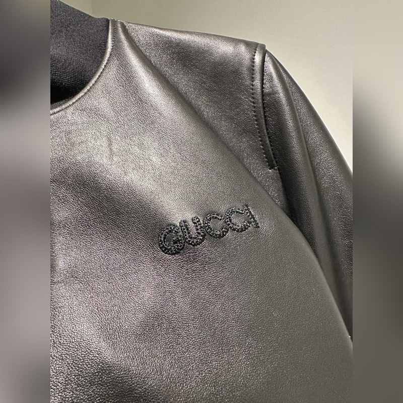 Gucci秋冬新品羊皮夾克 進口羊皮制作 還原 YB 質(zhì)感超給力 秒殺市場版 胸