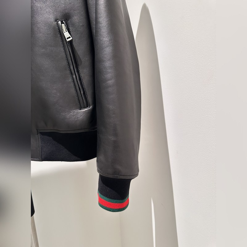 Gucci秋冬新品羊皮夾克 進口羊皮制作 還原 YB 質(zhì)感超給力 秒殺市場版 胸