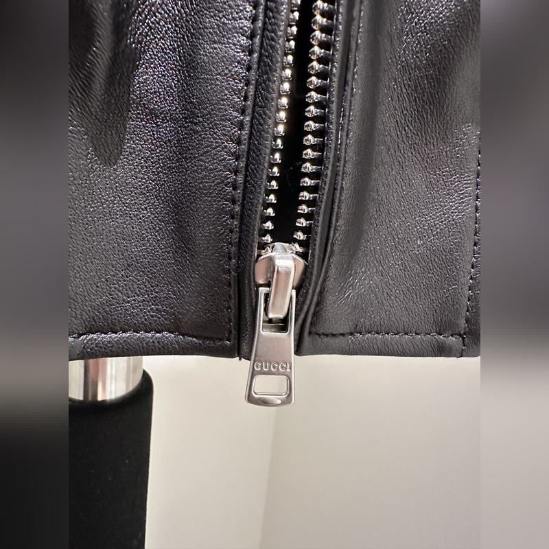 Gucci秋冬新品羊皮夾克 進口羊皮制作 還原 YB 質(zhì)感超給力 秒殺市場版 胸