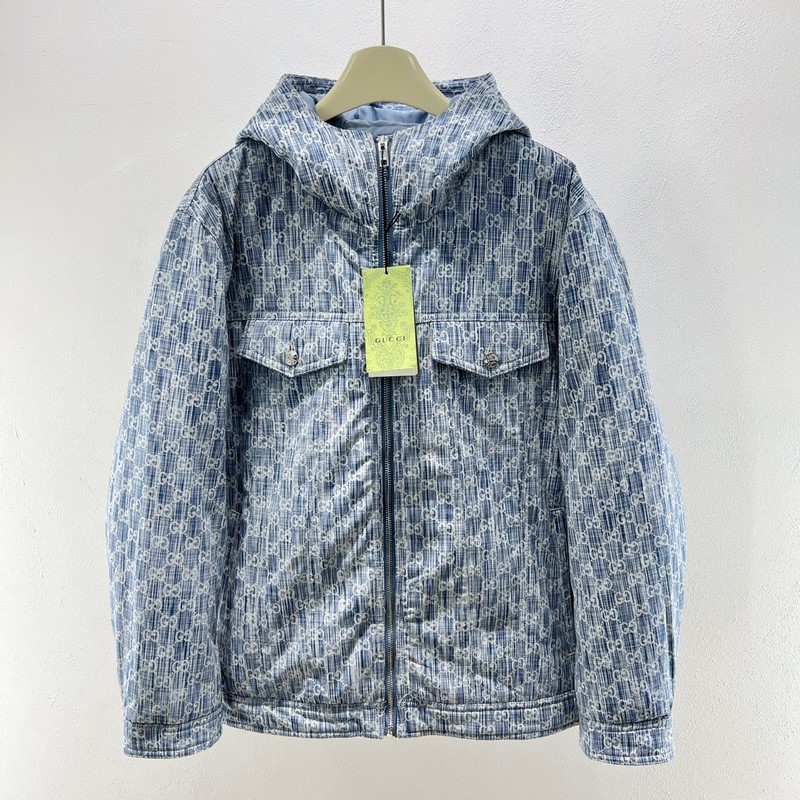 GUCCI 羽絨服 提花定制牛仔羽絨服外套 冬季裡的避風港，全衣的五金采用的是原
