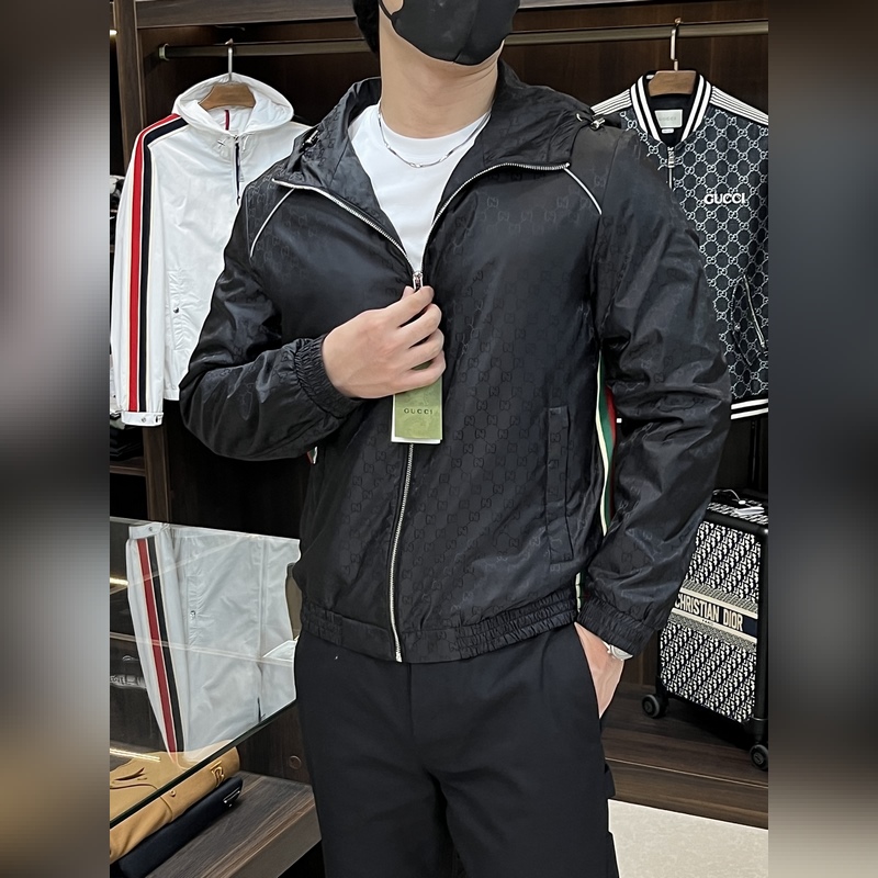 Gucci2026ss早秋新款發(fā)布 古馳連帽夾克外套，秋季爆款夾薄棉夾克，字母l