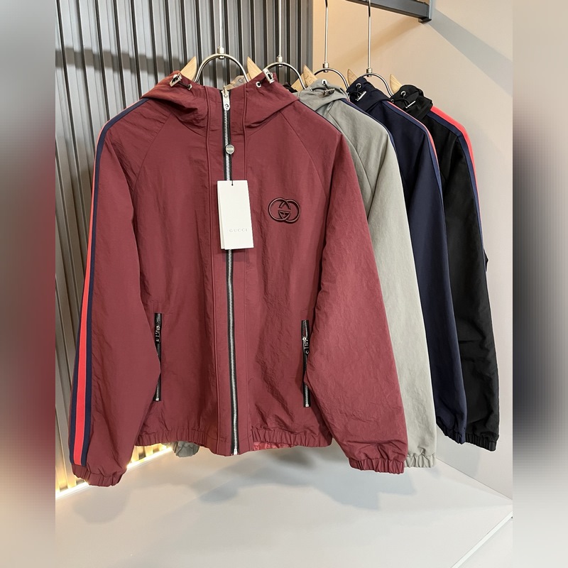 Gucci古家 雙面夾克！2026秋冬最新系列！男女同款 夾克外套，貿(mào)易公司渠