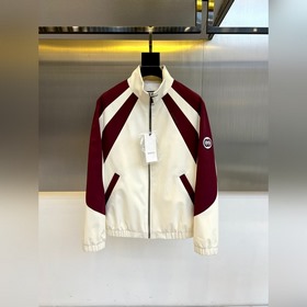 Gucci古馳、25FW活力動感撞色跑道廓形休閑網眼內裡運動拉鍊薄棉，夾棉外套。