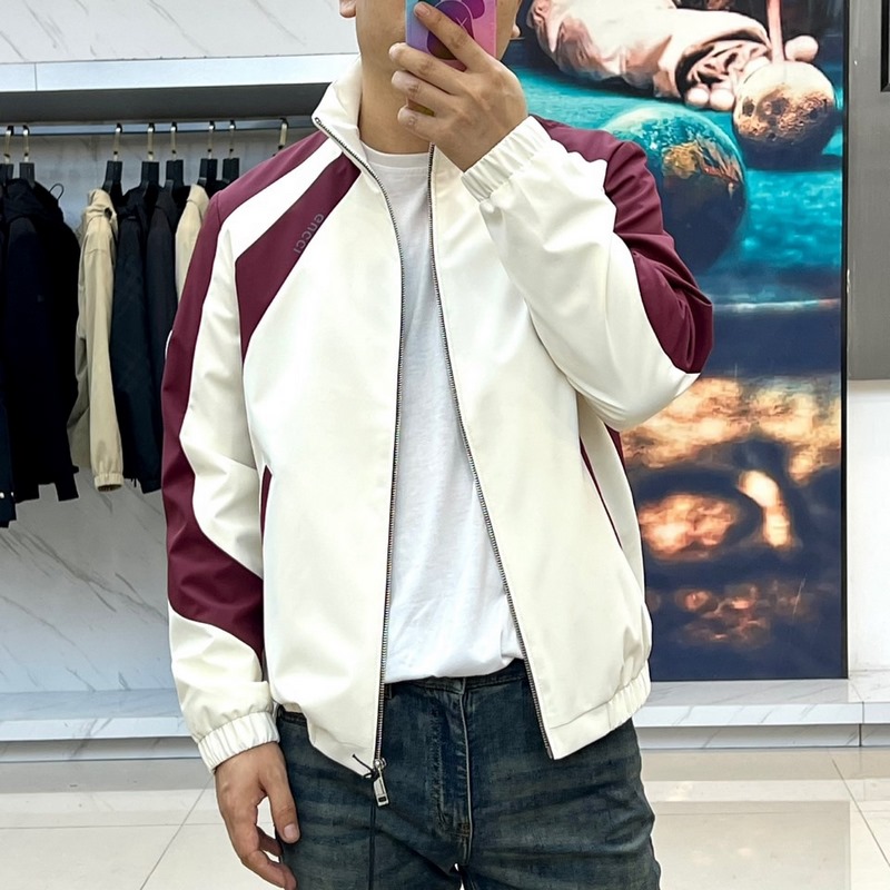 Gucci古馳、25FW活力動感撞色跑道廓形休閑網眼內裡運動拉鍊薄棉，夾棉外套。