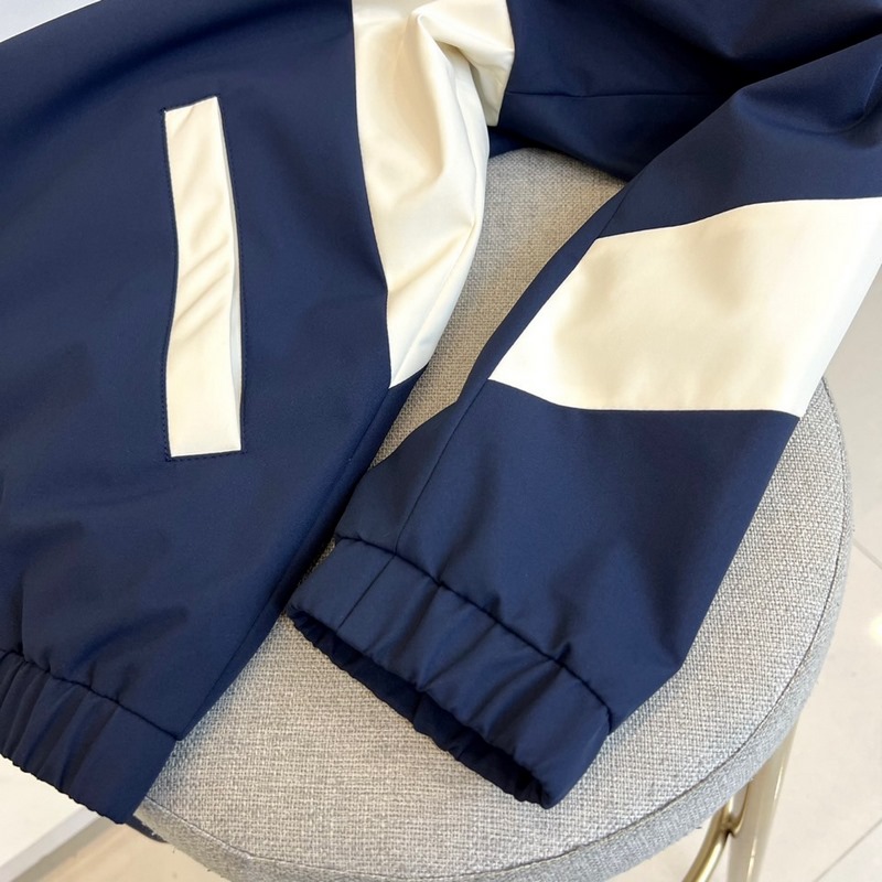 Gucci古馳、25FW活力動感撞色跑道廓形休閑網眼內裡運動拉鍊薄棉，夾棉外套。