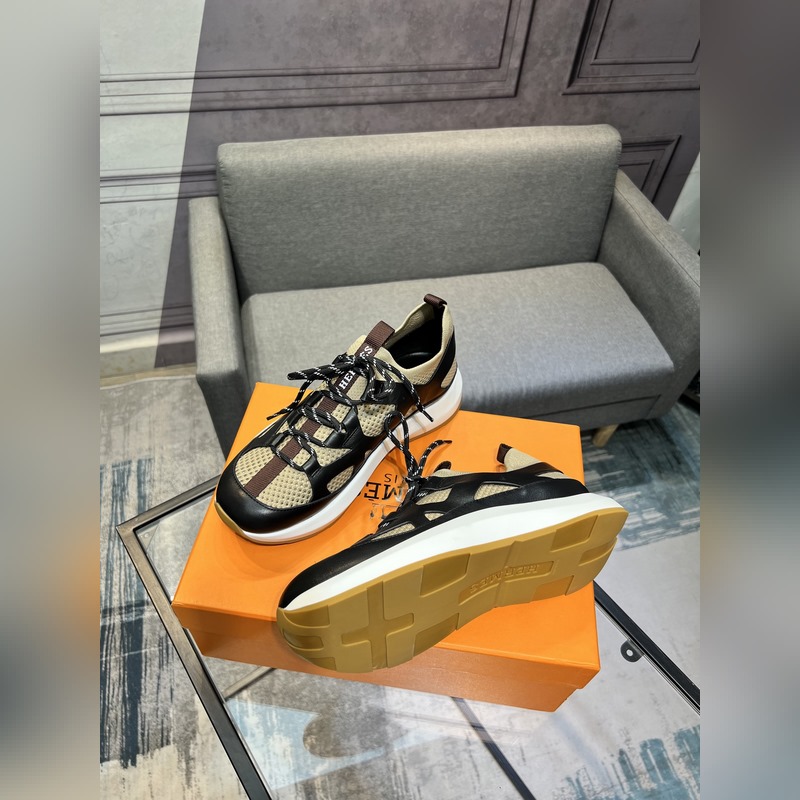 HERMES，愛(ài)馬仕 男士休閒運(yùn)動(dòng)鞋 -高端品質(zhì) 原單休閑運(yùn)動(dòng)鞋 -鞋面：高納帕