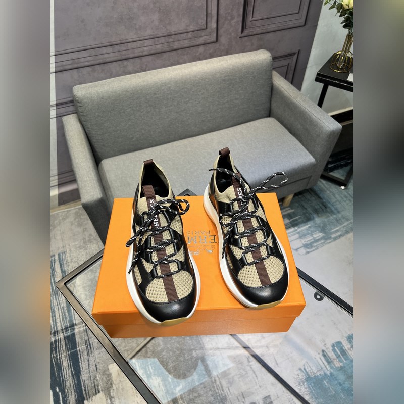 HERMES，愛(ài)馬仕 男士休閒運(yùn)動(dòng)鞋 -高端品質(zhì) 原單休閑運(yùn)動(dòng)鞋 -鞋面：高納帕