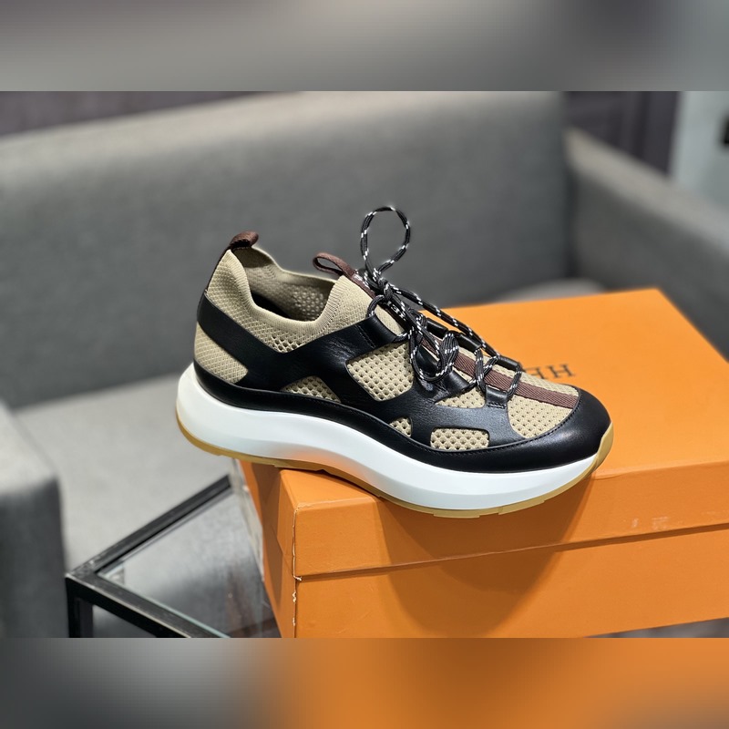HERMES，愛(ài)馬仕 男士休閒運(yùn)動(dòng)鞋 -高端品質(zhì) 原單休閑運(yùn)動(dòng)鞋 -鞋面：高納帕