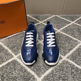 Hermes愛馬仕運動鞋，男士休閑運動鞋，鞋面牛皮拼接高端網(wǎng)布打造，進口材質(zhì)，質(zhì)