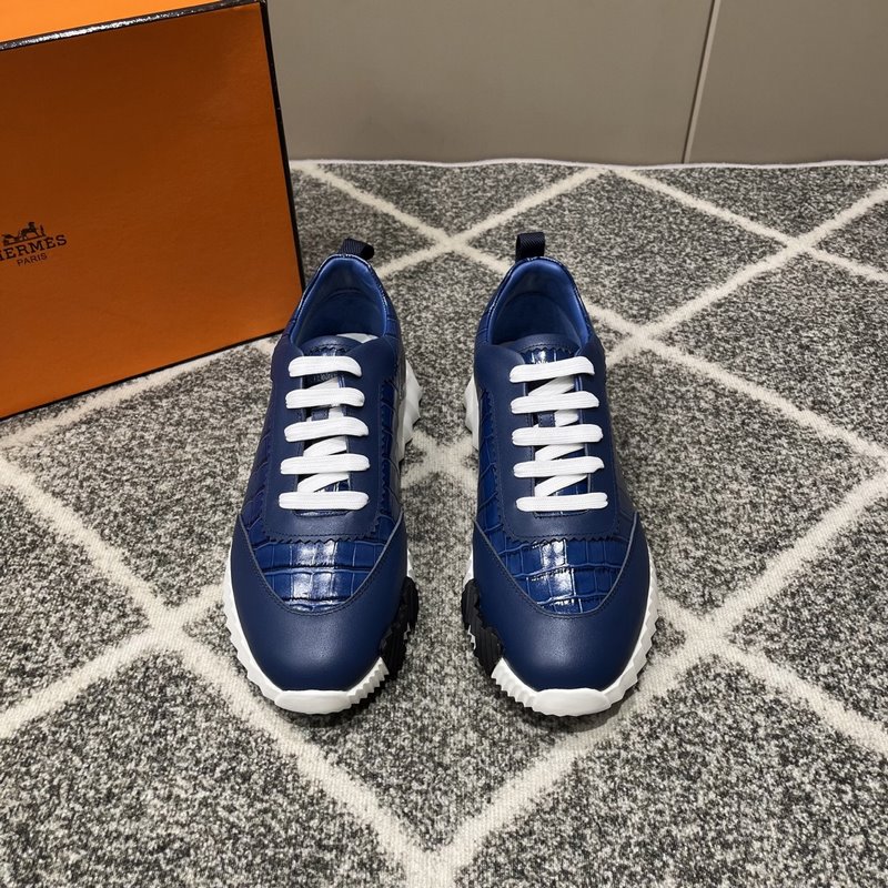 Hermes愛(ài)馬仕運(yùn)動(dòng)鞋，男士休閑運(yùn)動(dòng)鞋，鞋面牛皮拼接高端網(wǎng)布打造，進(jìn)口材質(zhì)，質(zhì)