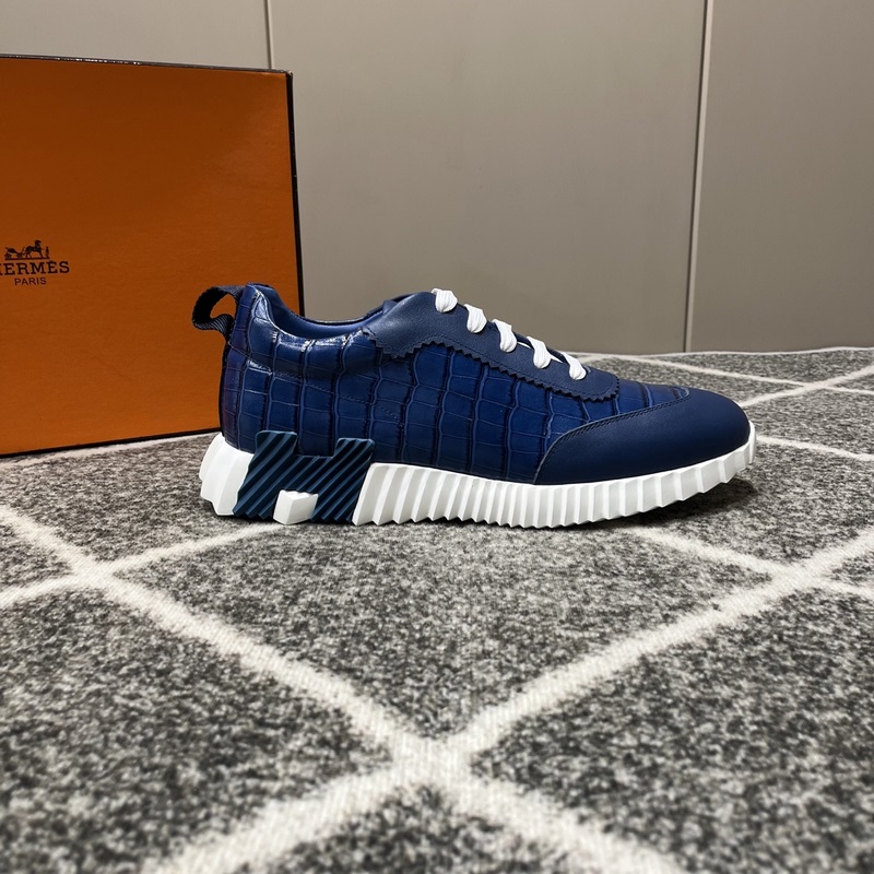 Hermes愛(ài)馬仕運(yùn)動(dòng)鞋，男士休閑運(yùn)動(dòng)鞋，鞋面牛皮拼接高端網(wǎng)布打造，進(jìn)口材質(zhì)，質(zhì)