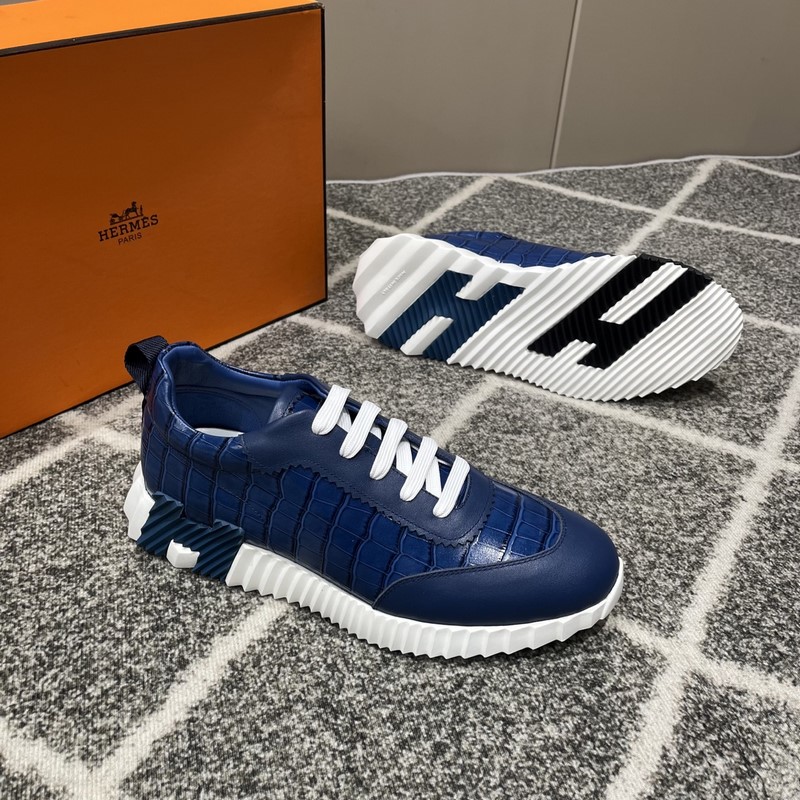 Hermes愛(ài)馬仕運(yùn)動(dòng)鞋，男士休閑運(yùn)動(dòng)鞋，鞋面牛皮拼接高端網(wǎng)布打造，進(jìn)口材質(zhì)，質(zhì)