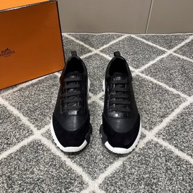 Hermes愛馬仕運動鞋，男士休閑運動鞋，鞋面牛皮拼接高端網(wǎng)布打造，進口材質(zhì)，質(zhì)