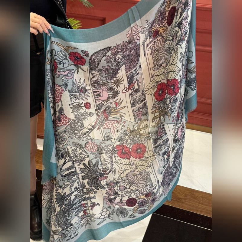 專櫃同步 Hermes家買了都說好看[珍奇樂園羊絨長巾] 推薦 頂級工藝超值 愛