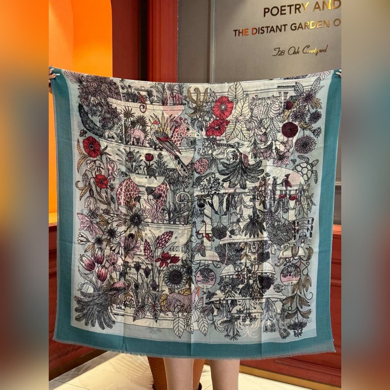 專櫃同步 Hermes家買了都說好看[珍奇樂園羊絨長巾] 推薦 頂級工藝超值 愛