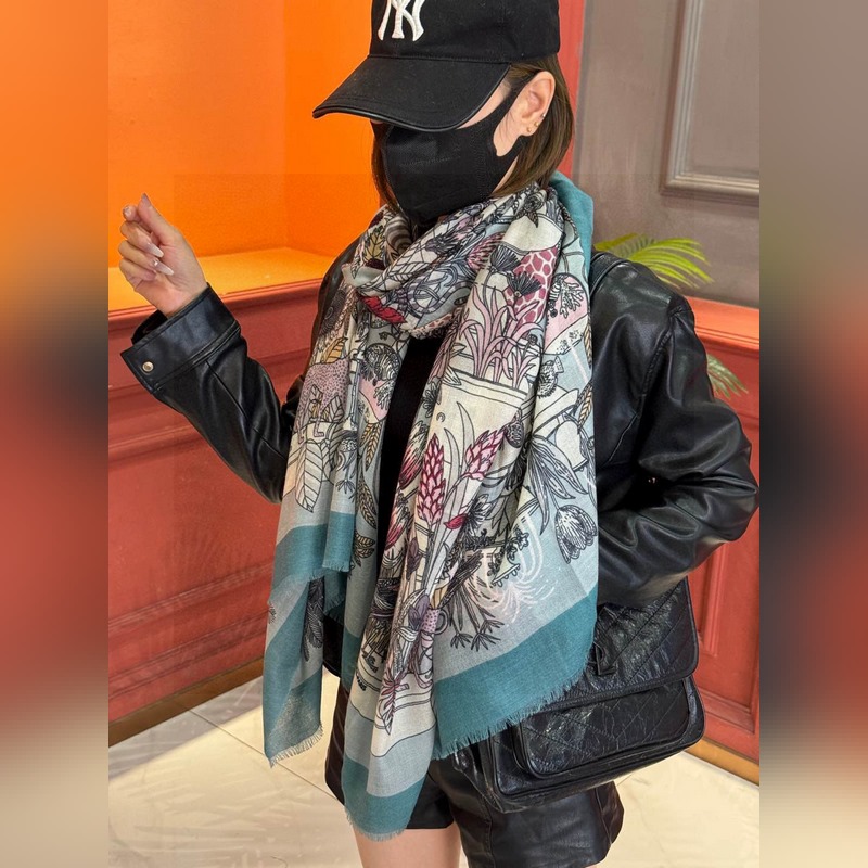 專櫃同步 Hermes家買了都說好看[珍奇樂園羊絨長巾] 推薦 頂級工藝超值 愛