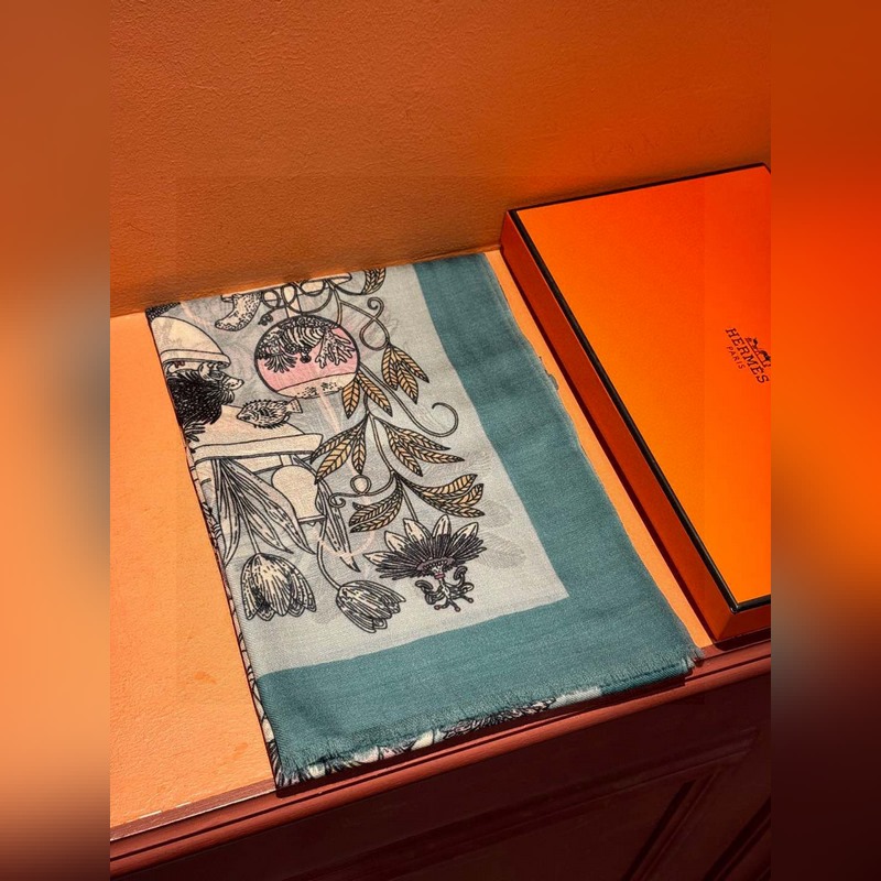 專櫃同步 Hermes家買了都說好看[珍奇樂園羊絨長巾] 推薦 頂級工藝超值 愛