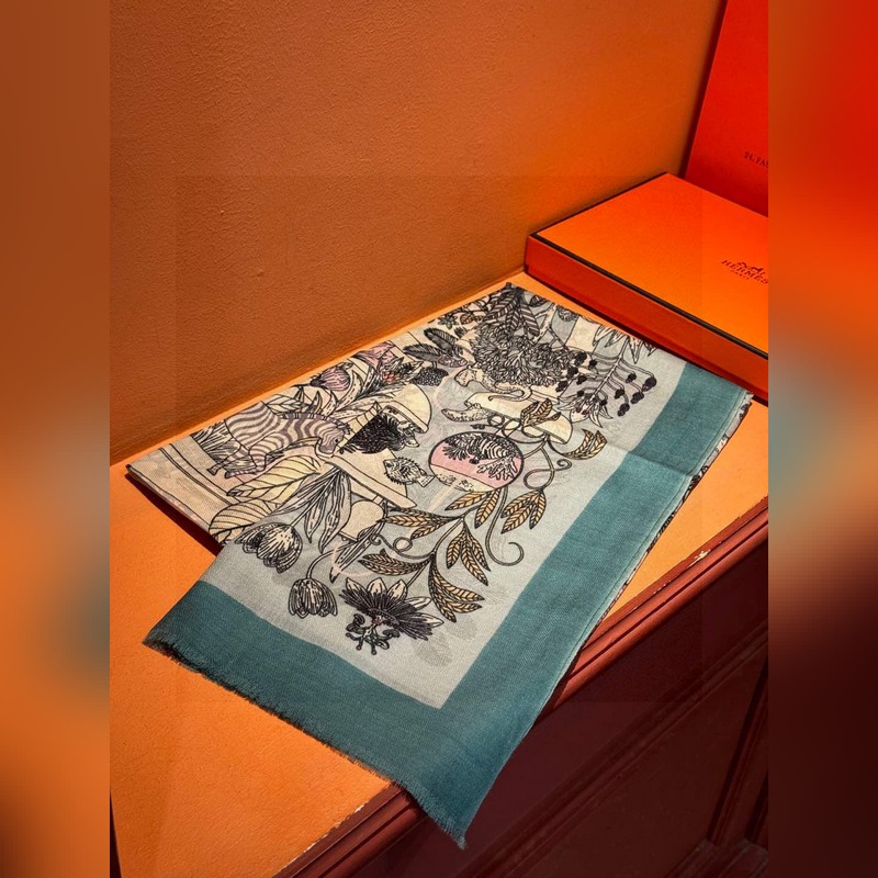 專櫃同步 Hermes家買了都說好看[珍奇樂園羊絨長巾] 推薦 頂級工藝超值 愛