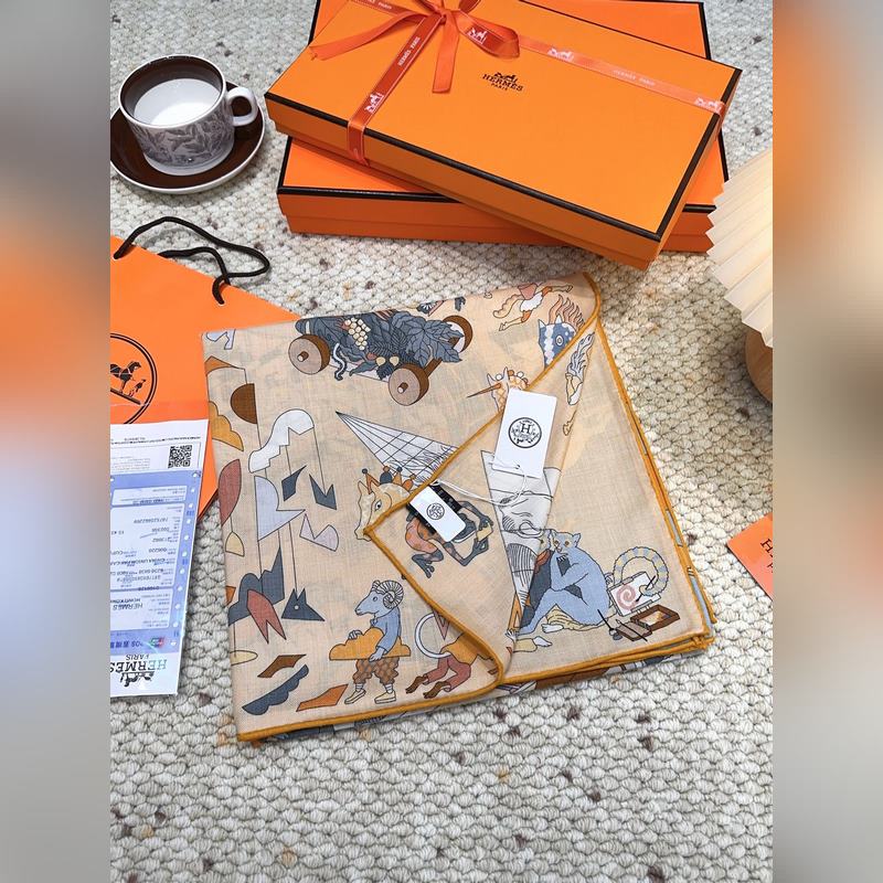 愛馬仕(Hermes)2026年秋冬搶先 上新 [雙面同色絲毛方巾]手工卷邊山羊