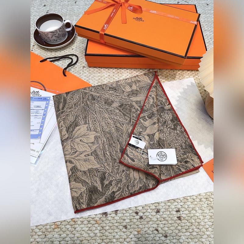 愛(ài)馬仕(Hermes)羊絨新款 巴勒莫植物園 羊絨方巾，頂級(jí)工藝超值 愛(ài)馬仕專(zhuān)櫃