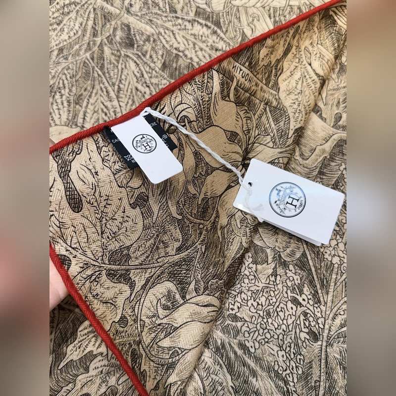 愛(ài)馬仕(Hermes)羊絨新款 巴勒莫植物園 羊絨方巾，頂級(jí)工藝超值 愛(ài)馬仕專(zhuān)櫃