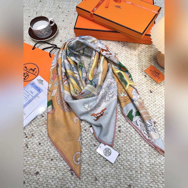 愛馬仕(Hermes)2026年秋冬搶先 上新 [雙面同色絲毛方巾]手工卷邊山羊