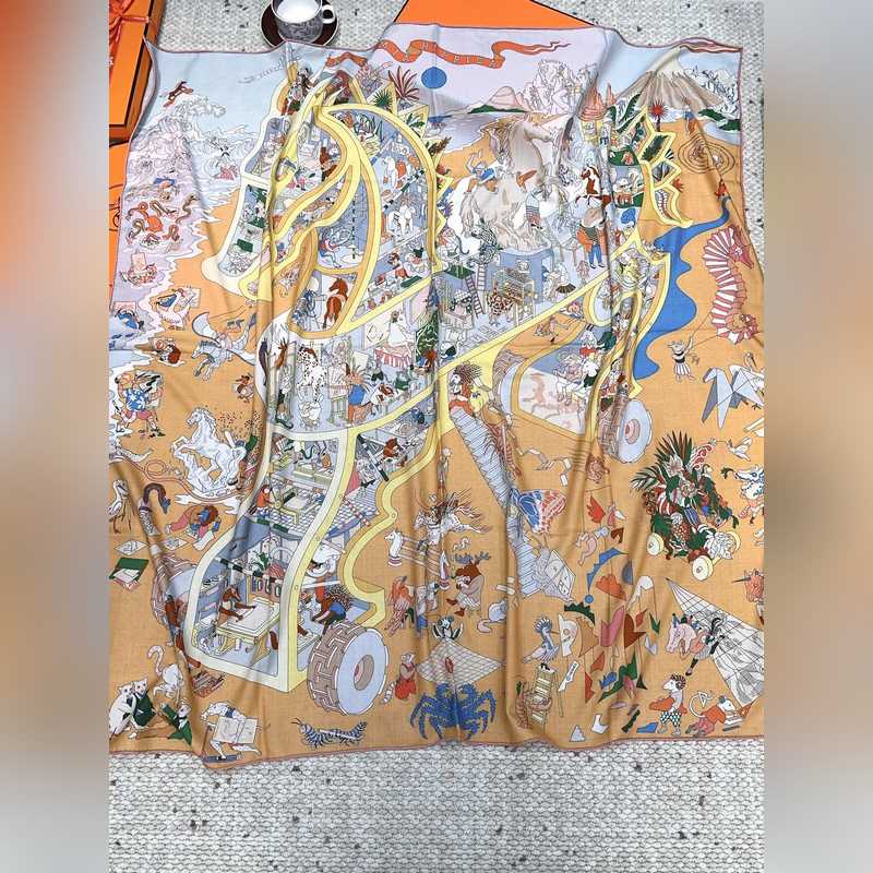 愛馬仕(Hermes)2026年秋冬搶先 上新 [雙面同色絲毛方巾]手工卷邊山羊