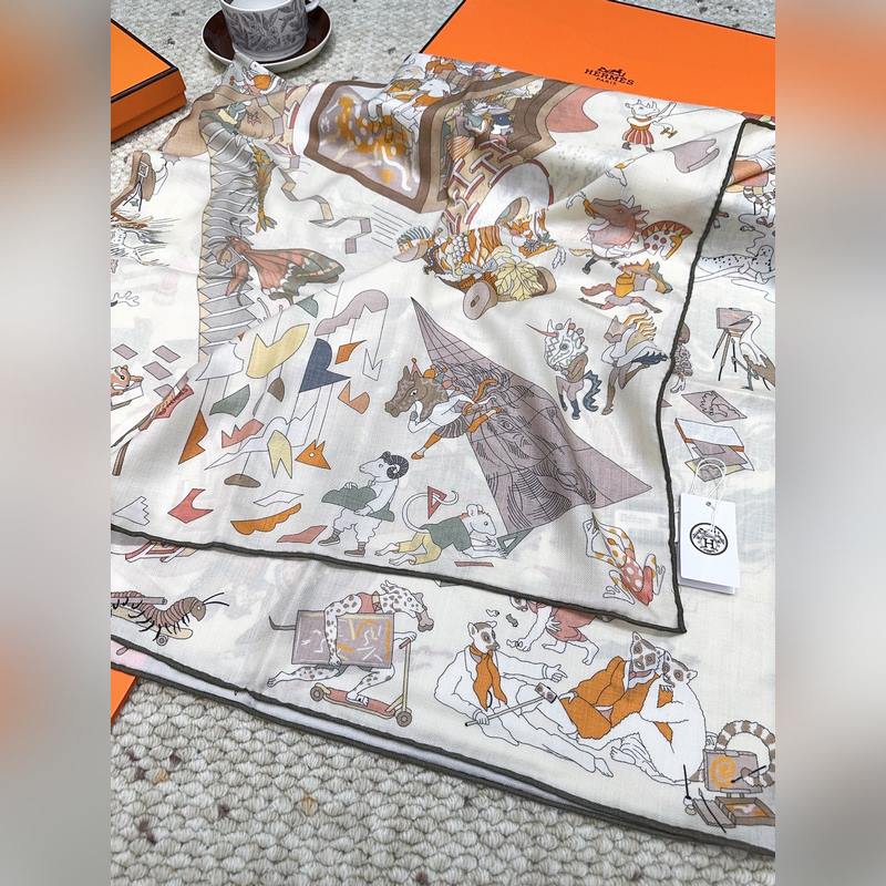 愛(ài)馬仕(Hermes)2026年秋冬搶先 上新 [雙面同色絲毛方巾]手工卷邊山羊