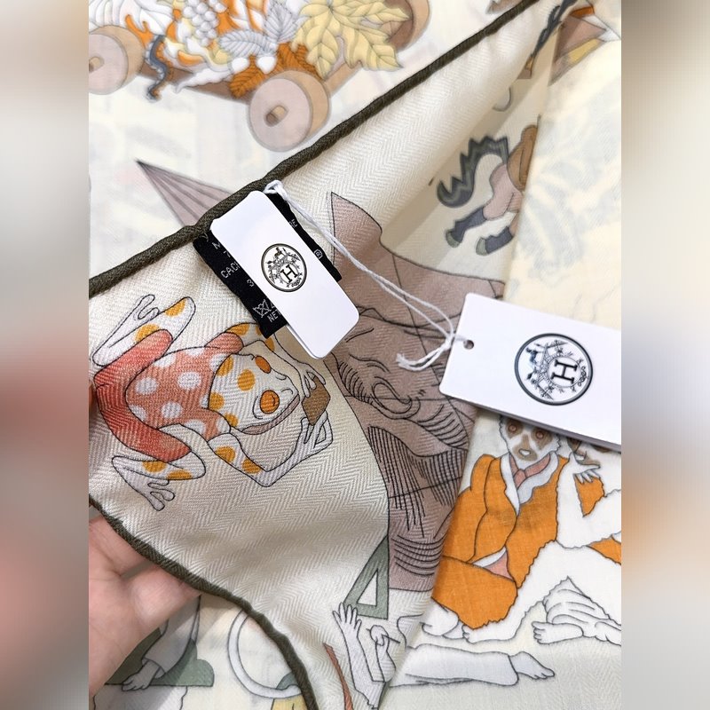 愛(ài)馬仕(Hermes)2026年秋冬搶先 上新 [雙面同色絲毛方巾]手工卷邊山羊