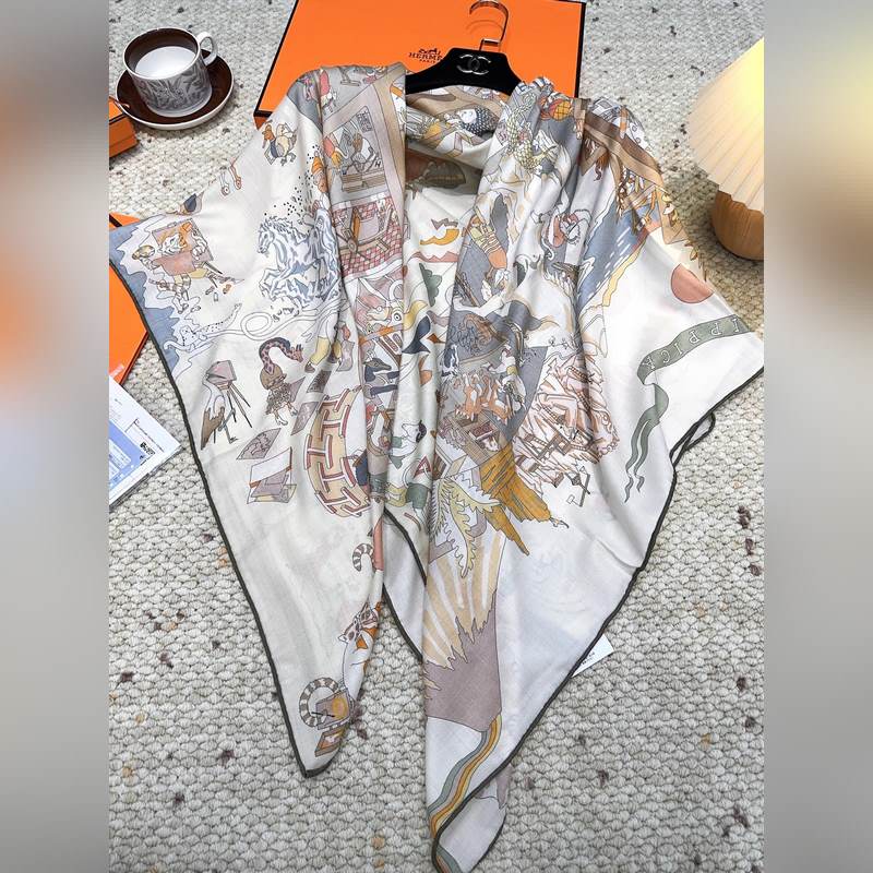 愛(ài)馬仕(Hermes)2026年秋冬搶先 上新 [雙面同色絲毛方巾]手工卷邊山羊