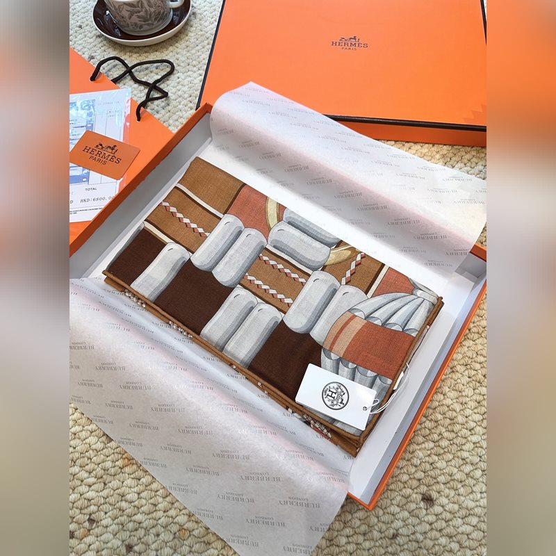 真絲 羊毛] 愛馬家的(Cosmographia Universalis)絲巾是