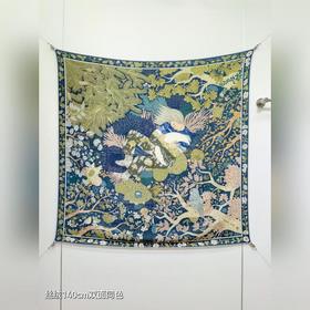 雙面同色 140x140cm 70%羊絨30%真絲 愛馬仕 于月神之懷 全套包裝