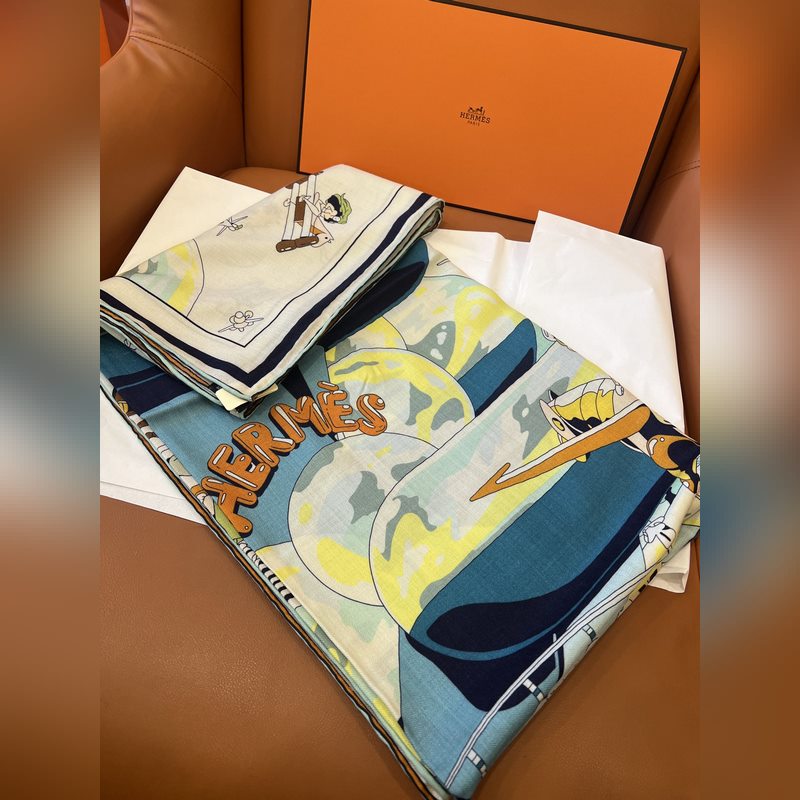 Hermes New 超現實愛馬仕樞紐 Size：140x140cm 70%山羊