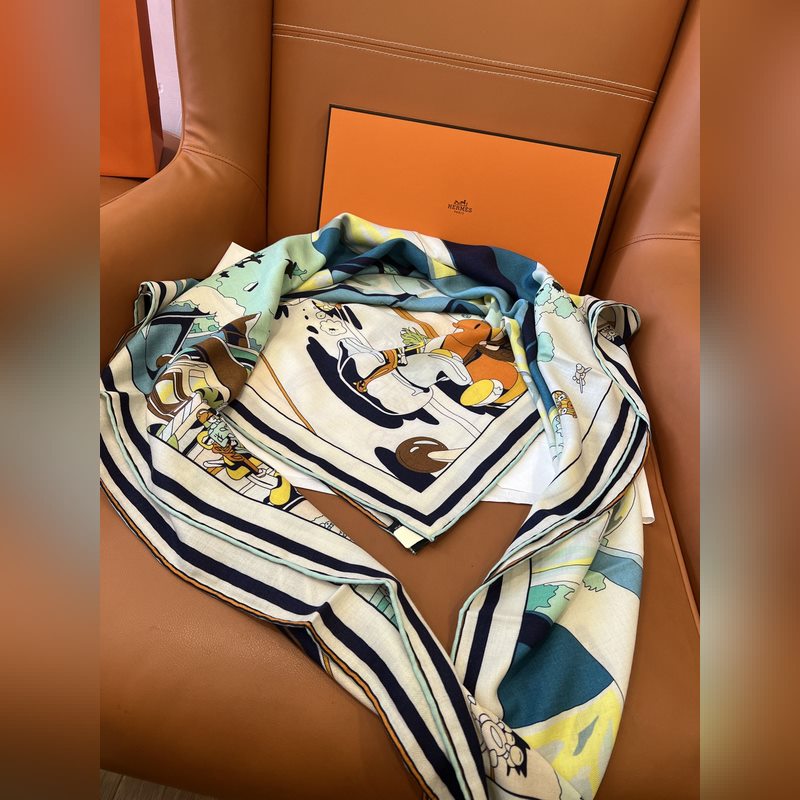 Hermes New 超現實愛馬仕樞紐 Size：140x140cm 70%山羊