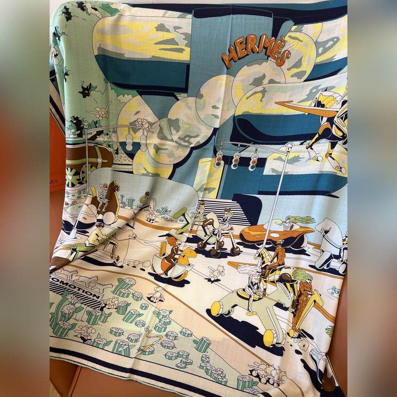 Hermes New 超現實愛馬仕樞紐 Size：140x140cm 70%山羊