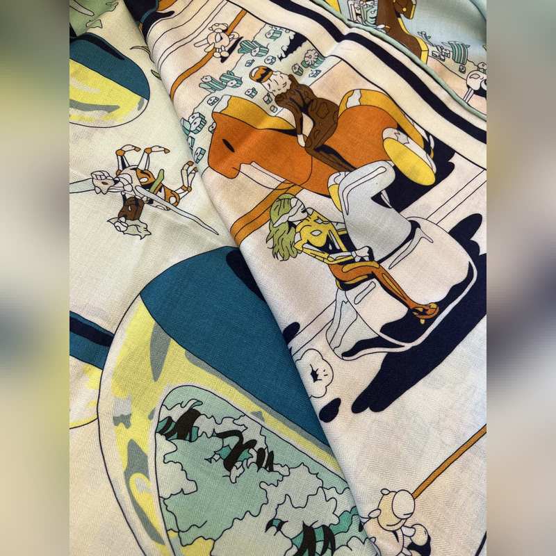 Hermes New 超現實愛馬仕樞紐 Size：140x140cm 70%山羊