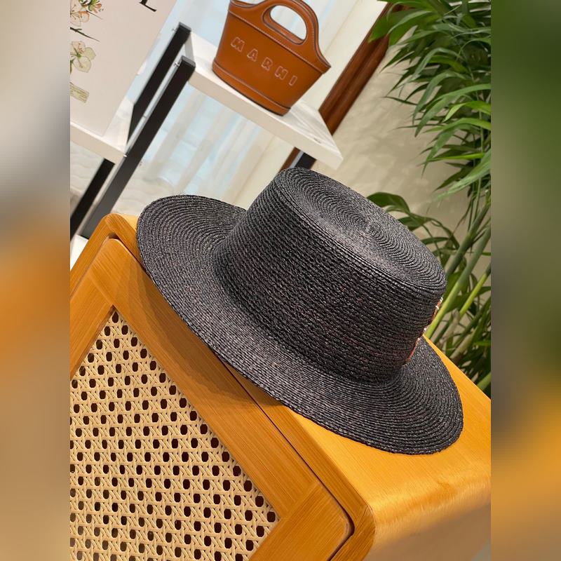 LOEWE 春夏日寬檐休閑平頂草帽 度假logo 進口頂級拉菲編織草帽子。 進口